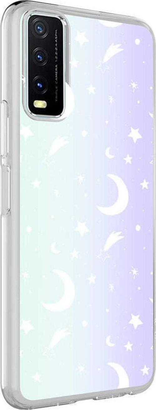 Vivo Y20s Ile Uyumlu Kılıf Parlayan Fosfor Yüzeyli Desenli Kapak Moon