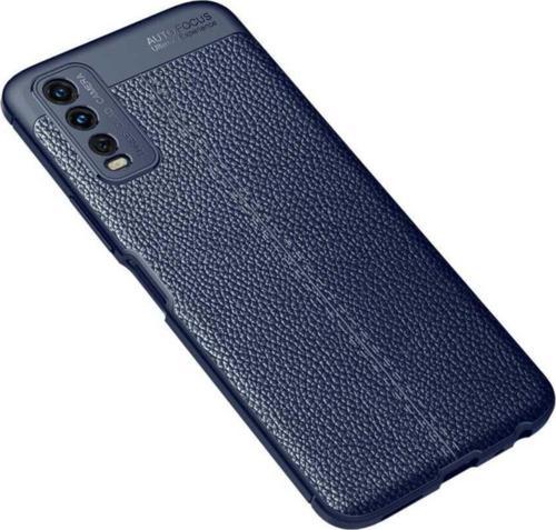 Vivo Y20s Uyumlu Kılıf Niss Silikon Deri Görünümlü Lacivert