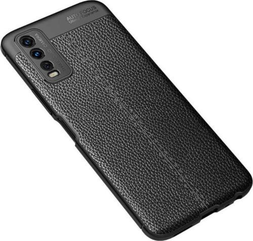 Vivo Y20s Uyumlu Kılıf Niss Silikon Deri Görünümlü Siyah
