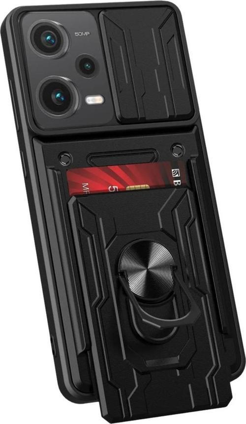 Xiaomi Redmi Note 12 Pro 5g Ile Uyumlu Kılıf Eagleshield Kamera Korumalı Ve Kartlıklı Koruma Siyah