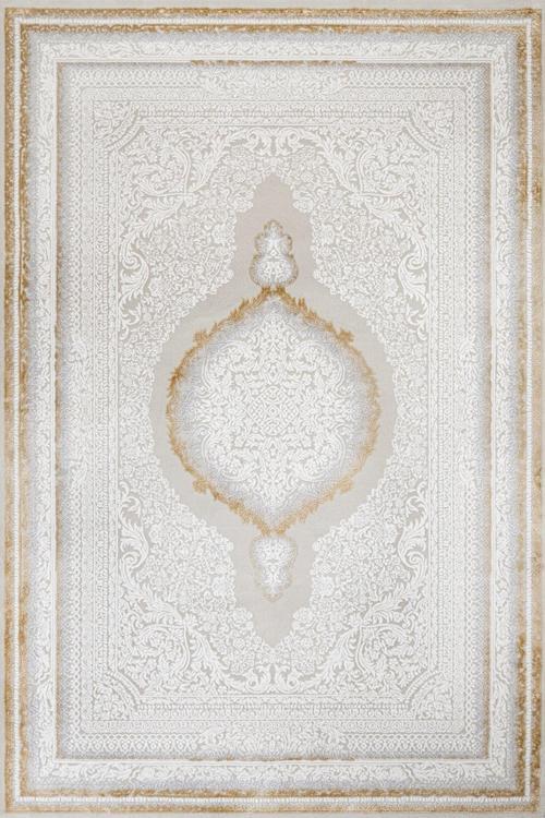 Gold Klasik Etnik Modern Desenli Pamuk Makinada Yıkanabilir Hav Toz Vermez Leke Tutmayan Kaymaz Taban Dijital Makine Baskı Salon Yolluk Mutfak Halı