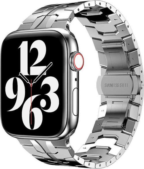Apple Watch 4 44mm Ile Uyumlu Mahrez Metal Kordon Gümüş