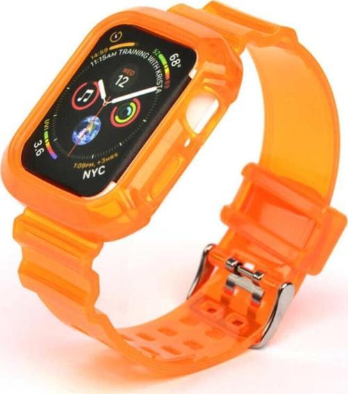 Apple Watch 40mm Serrated Silikon Kordon Turuncu