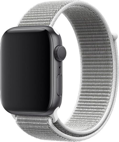 Apple Watch 40mm Uyumlu Kayış Spor Loop Kordon Beyaz Gri