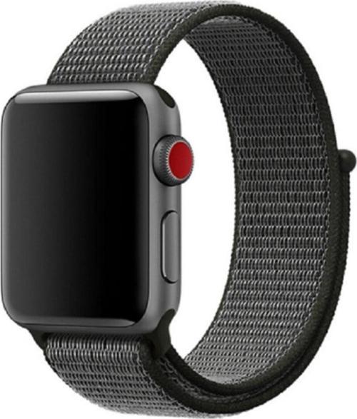 Apple Watch 42-44 mm Siyah İçi Renkli Fabric Bilekli Kumaş Kayış Kordon