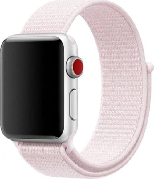 Apple Watch 42-44 mm Toz Pembe Fabric Bilekli Kumaş Kayış Kordon