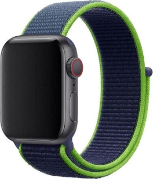 Apple Watch 42-44mm Bilekli Kumaş Kayış Kordon Laciert-yeşil Fabric K17