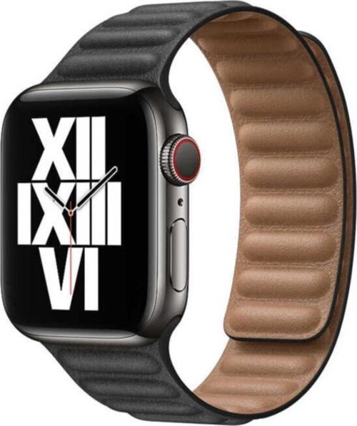 Apple Watch 44mm Segment Deri Kordon Siyah