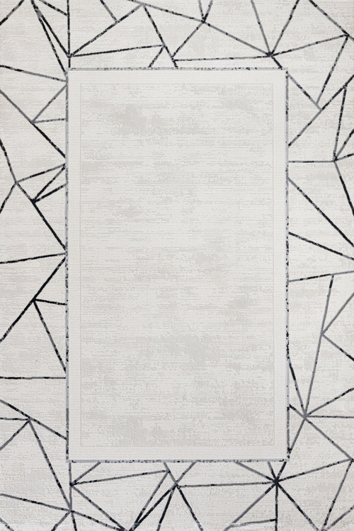Antrasit Geometrik Etnik Modern Desenli Pamuk Makinada Yıkanabilir Hav Toz Vermez Leke Tutmayan Kaymaz Taban Dijital Makine Baskı Salon Yolluk Mutfak Halı