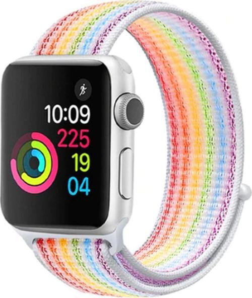 Apple Watch 42mm Bilekli Kumaş Kayış Kordon Colorful