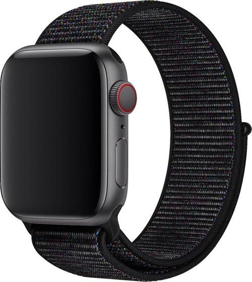 Apple Watch 44mm Uyumlu Kayış Spor Loop Kordon Kırçıllı Siyah