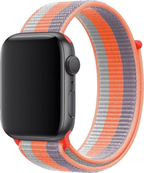 Apple Watch 44mm Uyumlu Kayış Spor Loop Kordon Nota Turuncu