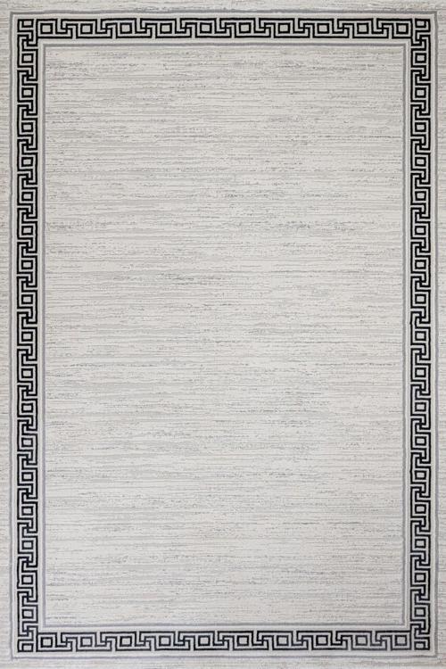 Antrasit Çerçeveli Etnik Modern Desenli Pamuk Makinada Yıkanabilir Hav Toz Vermez Leke Tutmayan Kaymaz Taban Dijital Makine Baskı Salon Yolluk Mutfak Halı