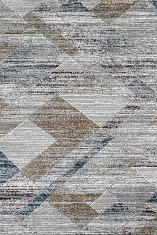 Gri Geometrik Etnik Modern Desenli Pamuk Makinada Yıkanabilir Hav Toz Vermez Leke Tutmayan Kaymaz Taban Dijital Makine Baskı Salon Yolluk Mutfak Halı