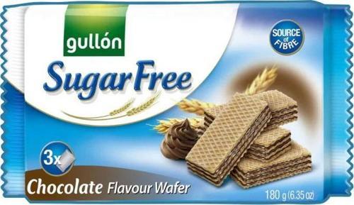 Kakao Aromalı Krema Dolgulu Şekersiz Gofret - Sugar Free Wafer 180 gr