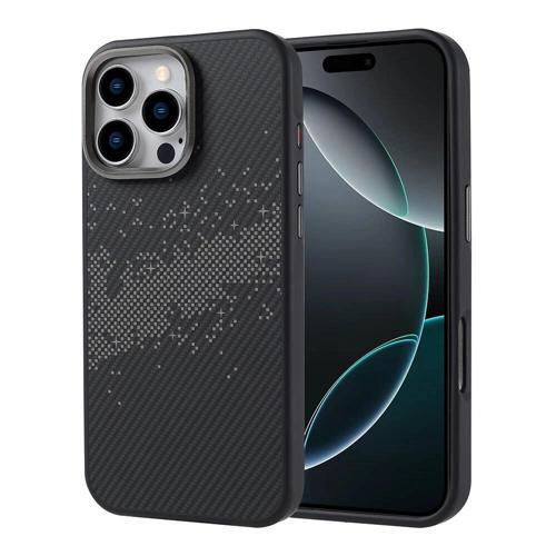 Apple iPhone 16 Pro Max Kılıf M-safe Şarj Özellikli Karbon Fiber Tasarımlı Zore Vave Kapak