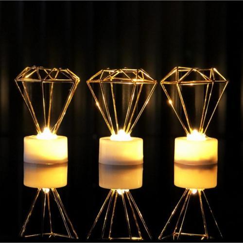 Dekoratif Mini Elmas 8 Cm Gece Lambası 3'lü Set