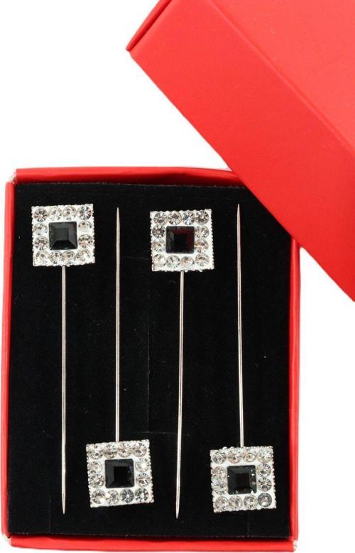 4’lü Kare siyah taşlı eşarp iğnesi. Şal iğnesi. Türban iğnesi. Başörtü iğnesi. Eşarp ve şal iğnesi.