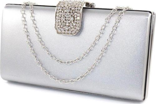 Gümüş Abiye Çanta. Gümüş Kumaş Taşlı Abiye Çanta. Abiye Çantası Gümüş. Davet Gece Çantası.