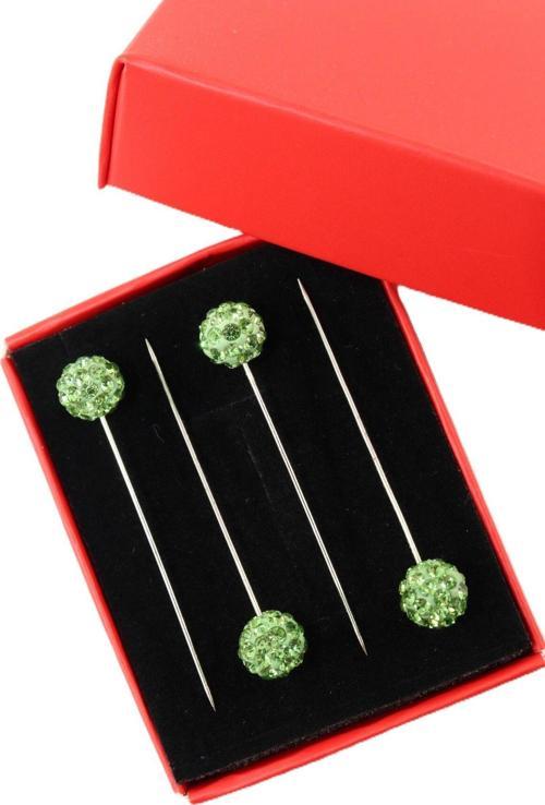 4’lü Yeşil taşlı eşarp iğnesi. Şal iğnesi. Türban iğnesi. Başörtü iğnesi. Eşarp ve şal iğnesi.