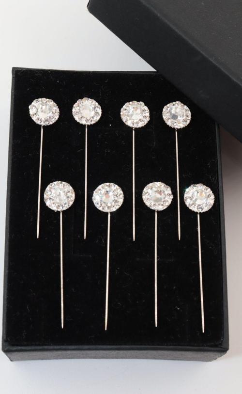 8li Yuvarlak taşlı eşarp ve şal iğnesi. Eşarp iğnesi. Şal iğnesi. Türban iğnesi. Başörtü iğnesi