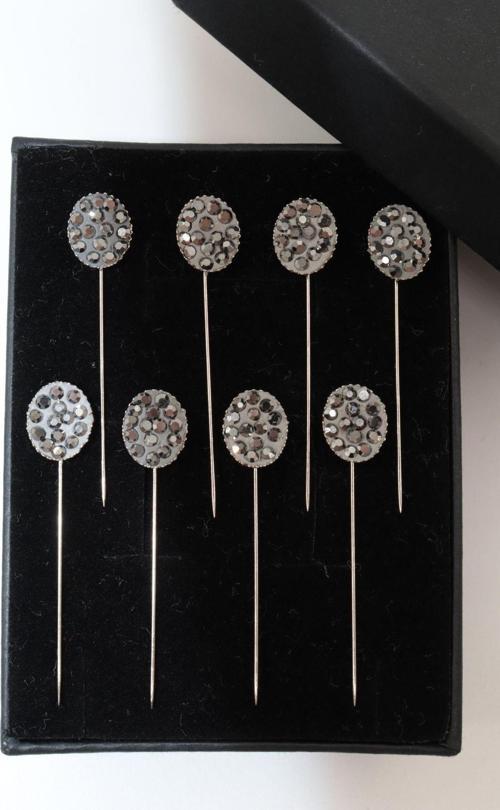 8’li Oval taşlı eşarp iğnesi. Şal iğnesi. Türban iğnesi. Başörtü iğnesi. Eşarp ve şal iğnesi