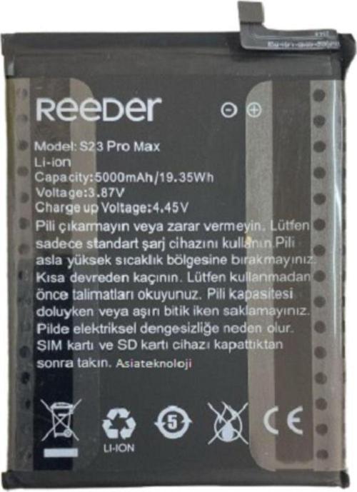 Reeder S23 Pro Max Pil Batarya 5000 mAh