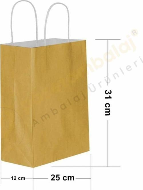 Altın Kraft Çanta Orta Boy 25x12x31 cm 25 Adet
