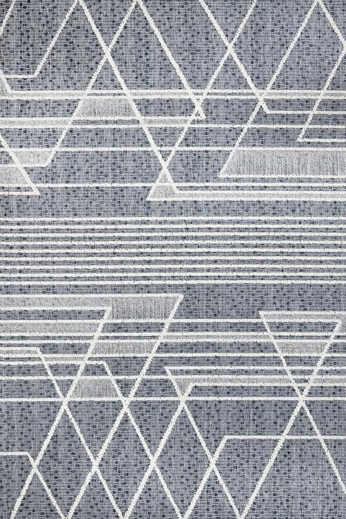 Mavi Geometrik Etnik Modern Desenli Pamuk Makinada Yıkanabilir Hav Toz Vermez Leke Tutmayan Kaymaz Taban Dijital Makine Baskı Salon Yolluk Mutfak Halı