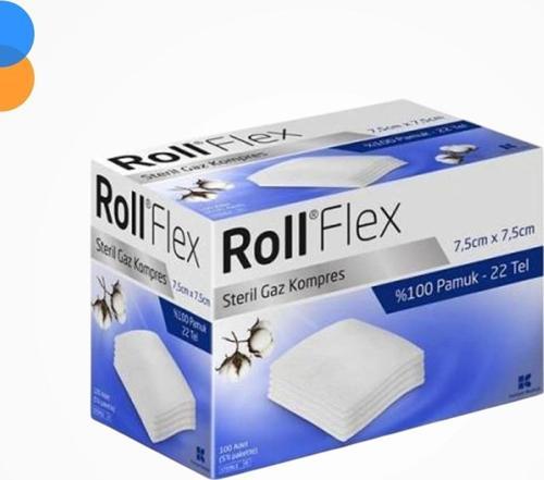 Flex 7.5cmX7.5cm Steril Gaz Kompres Spanç (22 Tel) 100'lü Kutu