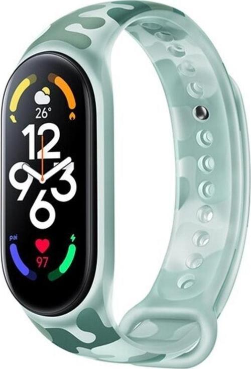Xiaomi Mi Band 5 Uyumlu Kamuflaj Desenli Bucolic Solider Spor Saat Bileklik Kayışı Su Yeşil