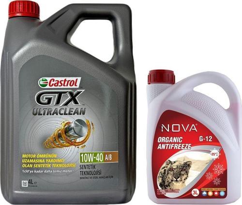 Gtx 10W-40 A3/B4 Yarı Sentetik Motor Yağı 4 L + Organik Kırmızı Antifriz 3 L + Cam Suyu 80 M
