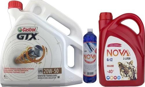 Gtx 20W-50 Sentetik Motor Yağı 4 L + Organik Antifriz 3 L + Cam Suyu 1 L