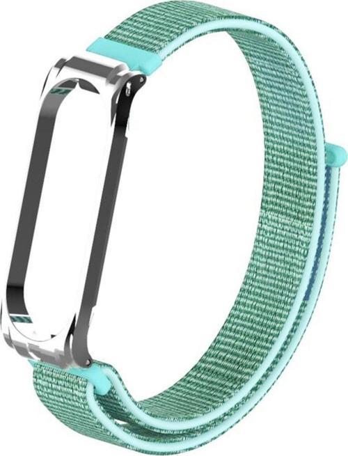 Xiaomi Mi Band 6 Ile Uyumlu Saat Kayışı Hasır Örme Metal Çerçeve Kordon Kayış Turkuaz