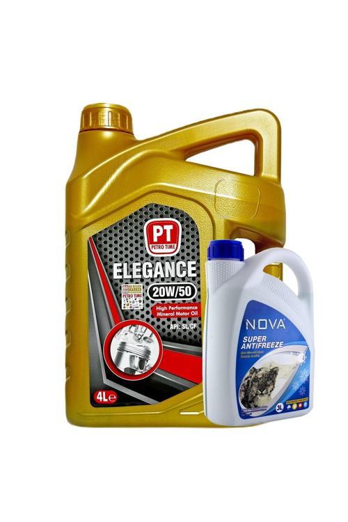 Elegance 20W-50 Mineral Motor Yağı 4 Litre + Nova Yeşil Antifriz 3 Lt