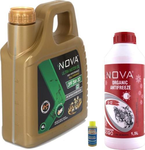 5W-30 4 Litre Tam Sentetik Motor Yağı+1.5Lt Kırmızı Antifriz