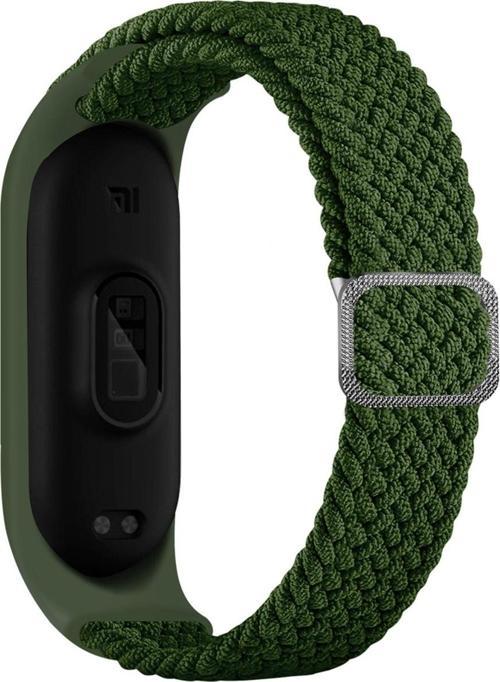 Xiaomi Mi Band 7 Ile Uyumlu Mixed Kayış Hasır Örmeli Kordon Kayış Haki