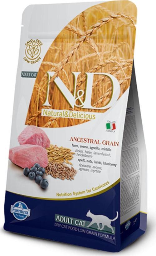 Düşük Tahıllı Kuzu Etli Yaban Mersinli Yetişkin Kedi Maması 5 kg