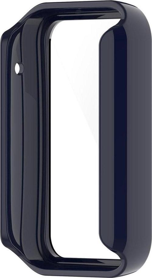 Xiaomi Mi Band 7 Pro Ile Uyumlu Sert Pc Kasa Koruma Watch 5 Ile Uyumlu Gard Çerçeve Lacivert