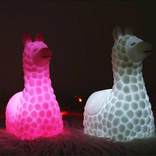 Uyuyan Lama Masa Gece Lambası Beyaz