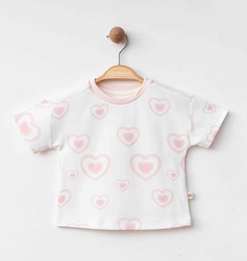 BASKILI TSHIRT Pembe