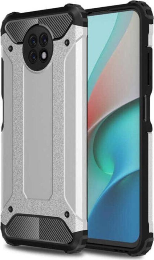 Redmi Note 9 Uyumlu Kılıf Shockproof Slikon Zırh Gri