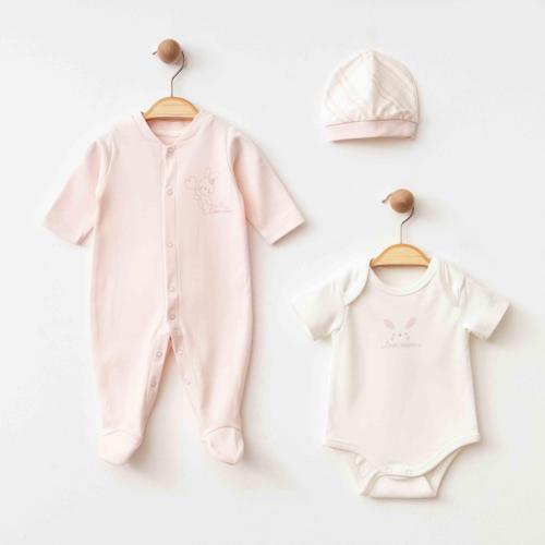 TAVŞANLI TULUM BODY ŞAPKA SET Pembe