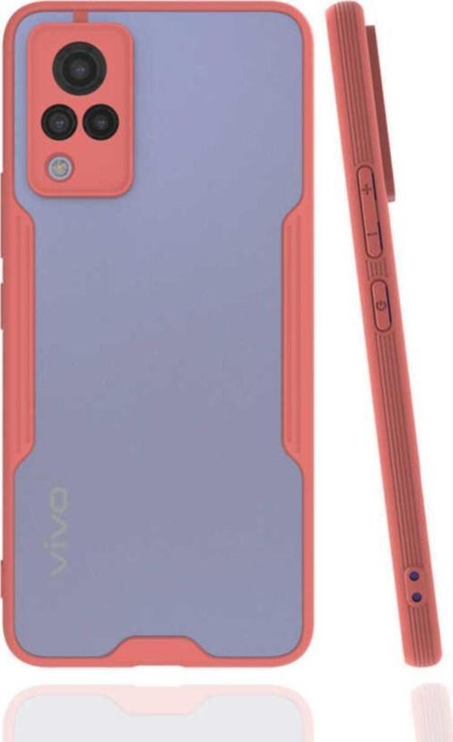 Vivo V21 Kılıf Için Uyumlu Kılıf Renkli Kenar Perfe Tpu Silikon Kılıf Pembe