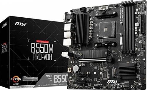 Msi B550M PRO-VDH AM4 DDR4 4400(OC) HDMI DP VGA M.2 USB3.2 MATX Anakart