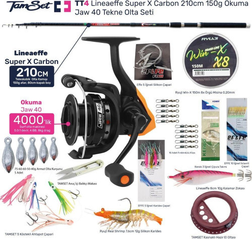 Jaw 40 Super X Carbon 210cm 150g Tekne Olta Seti TT4