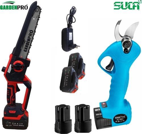 Lityum Akülü Budama Testeresi Ve Budama Makas Seti