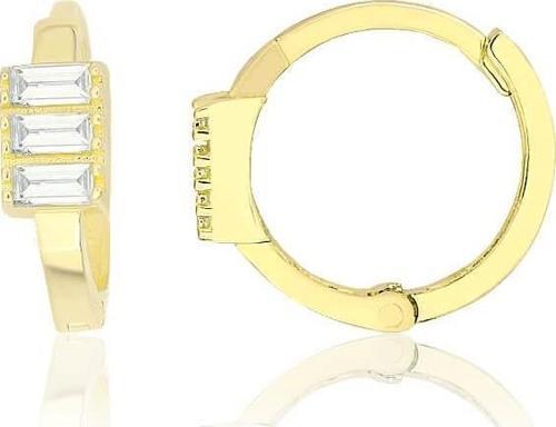 Üç Bagetli Altın Küpe