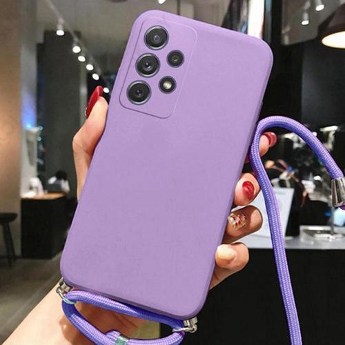 Tecno Camon 19 Pro Ile Uyumlu Ipli Boyun Askılı Silikon Kılıf Dulcet Epiphany Kılıf Lila