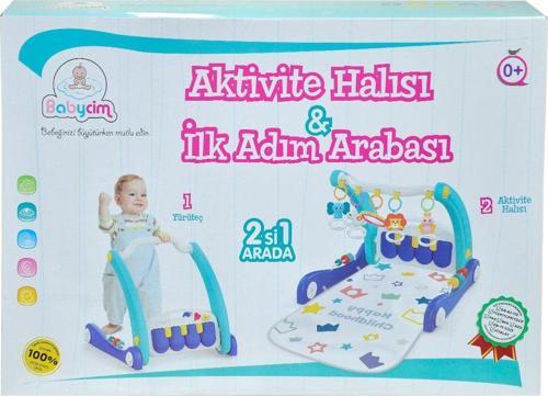 Aktivite Halısı İlk Adım Arabası Mavi Bebek Gelişim Oyuncağı Işıklı Müzikli Eğitici Yumuşak Rahatlatıcı Güvenli Kullanım